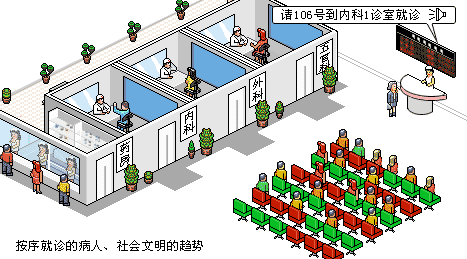 自动排号机医院、社区效果图