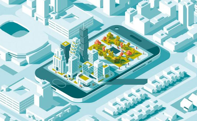 绿色建筑助力智慧建筑让世界低碳化。效果图