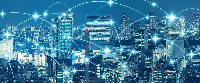 5G通信网络助力智慧城市技术发展。效果图