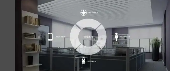 智能办公室改造提高工作效率。效果图